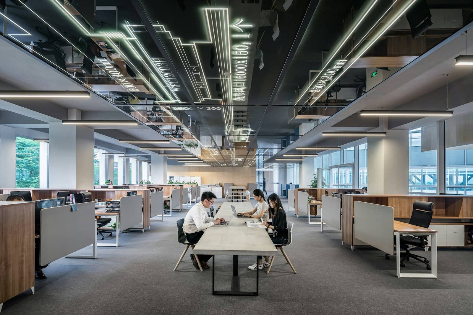 conference table with company workers