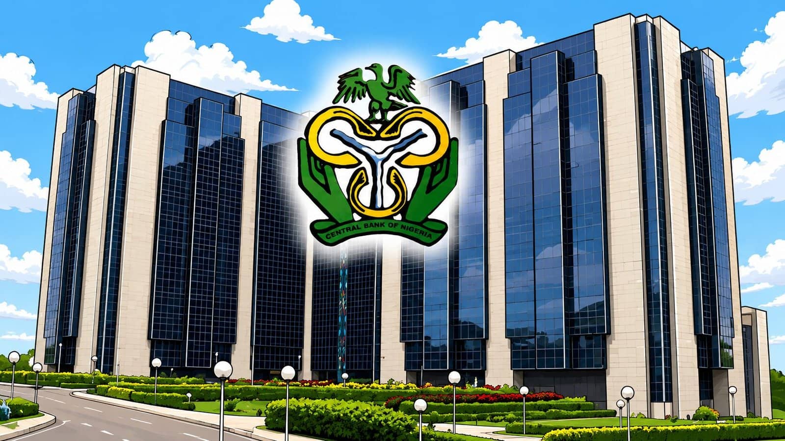 Caricature image of Central Bank of Nigeria exterior