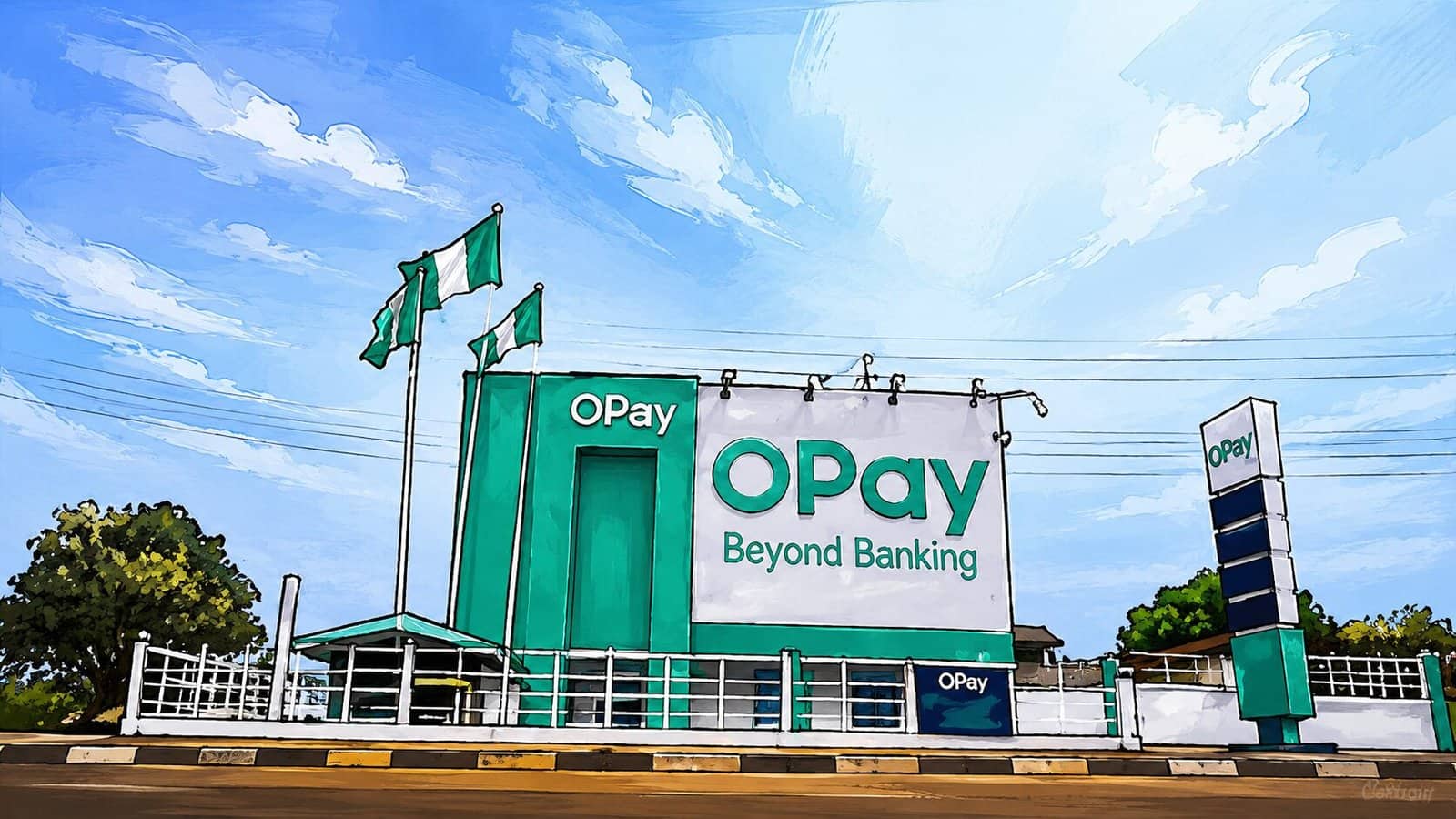 Caricature image of Opay building exterior