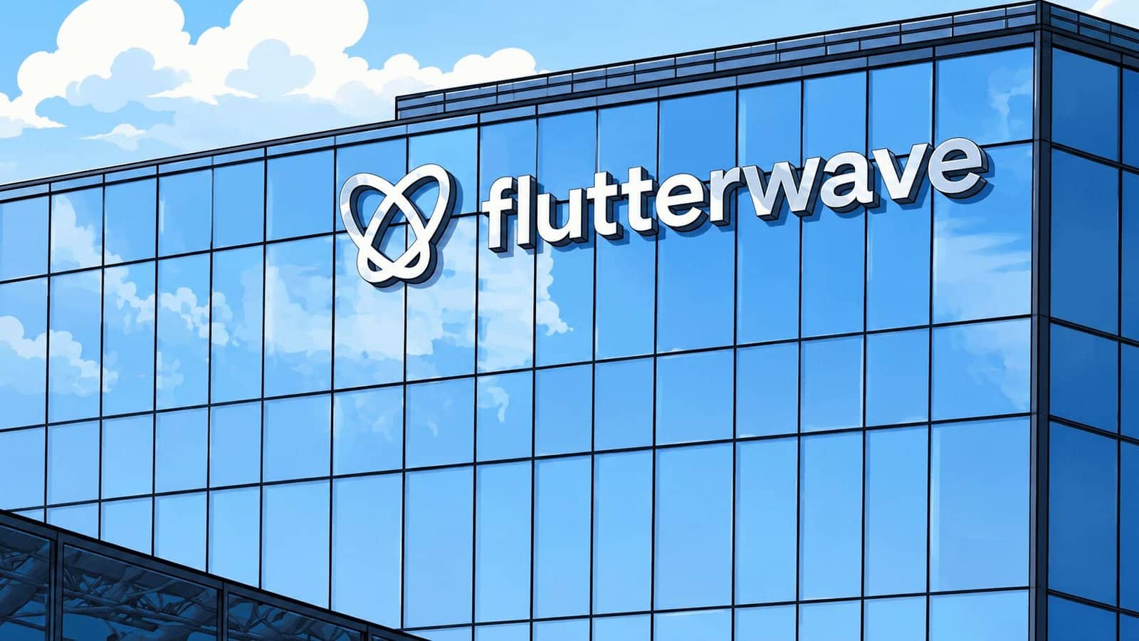 Caricature image of Flutterwave building
