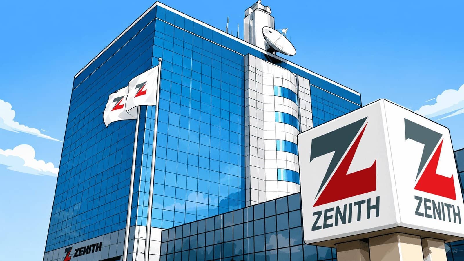 Caricature image of Zenith bank building