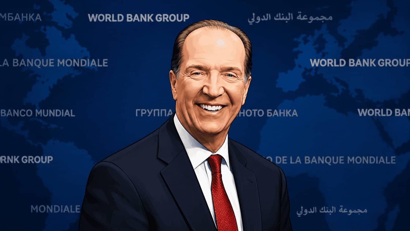Caricature photo of Former World Bank President David Malpass