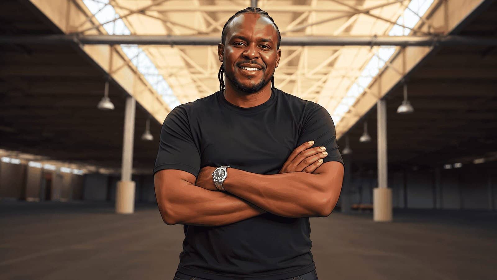 Caricature portrait of Kofi Asante, Founder and CEO, Bluecore Energy