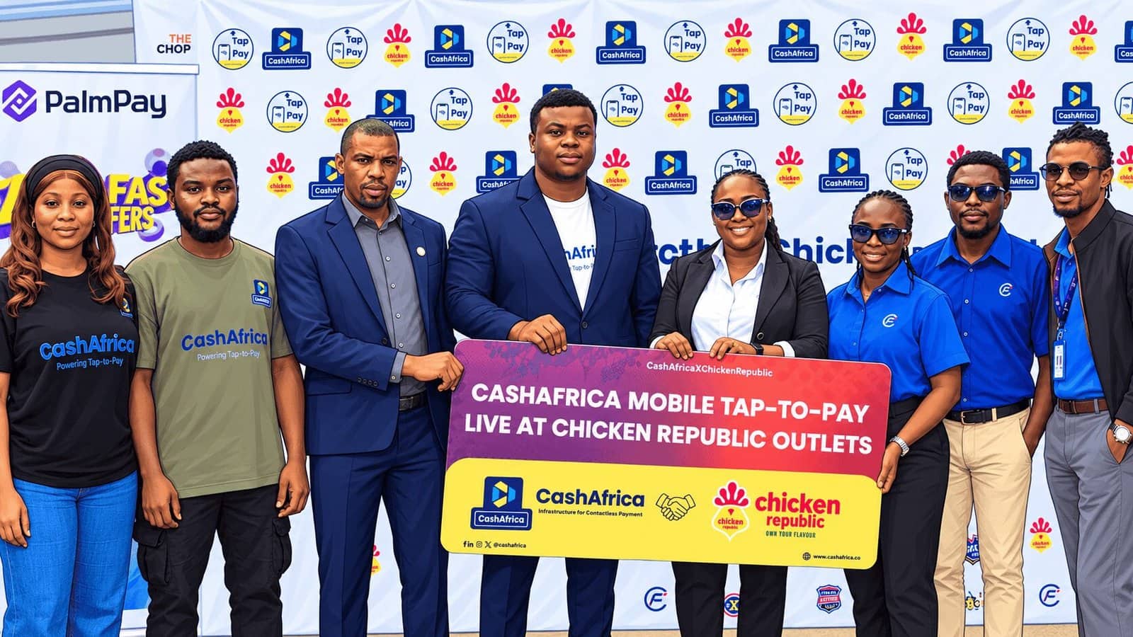 Caricature image of CashAfrica Tap-to-Pay Launch Team