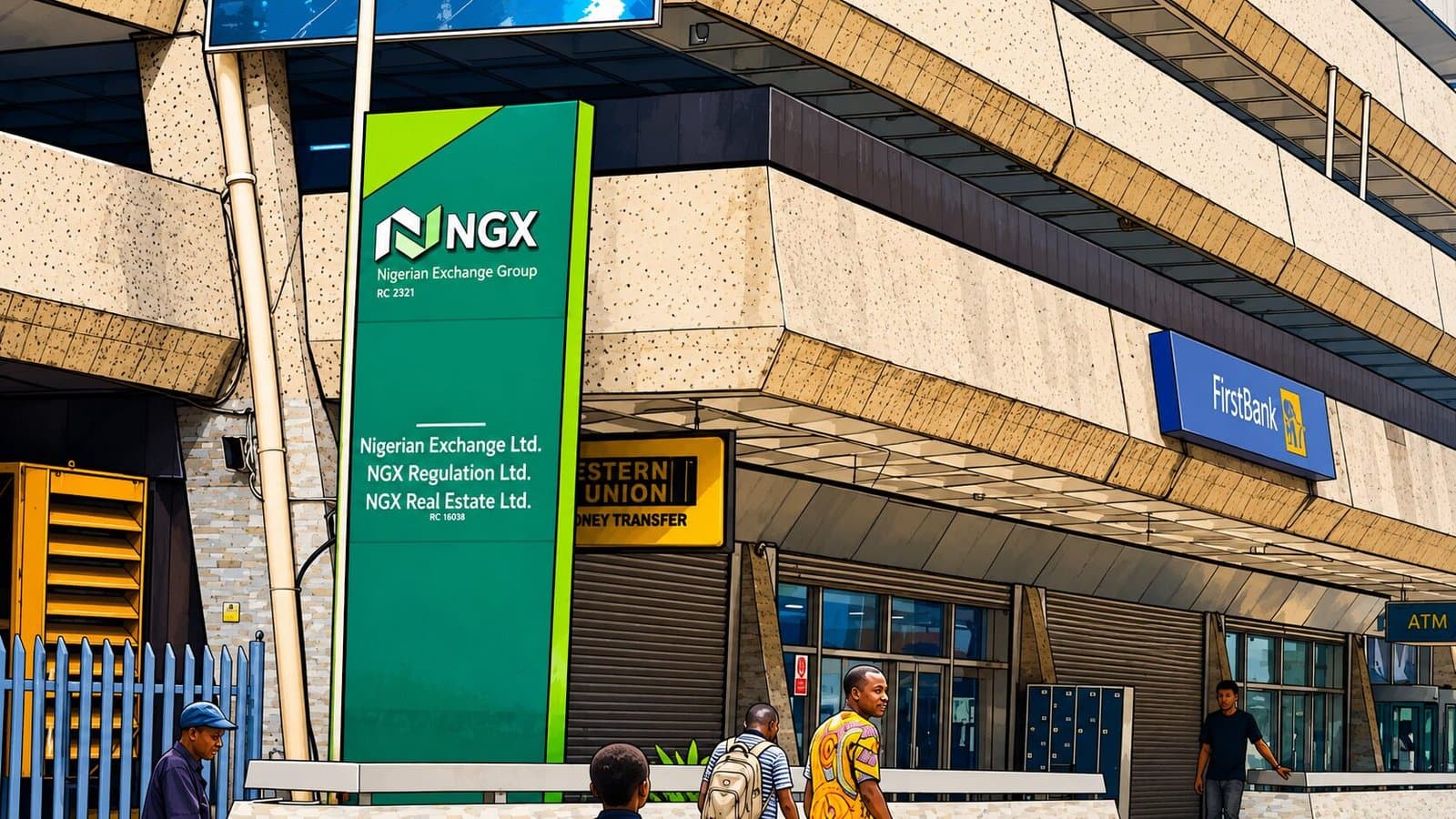 Caricature image of NGX building