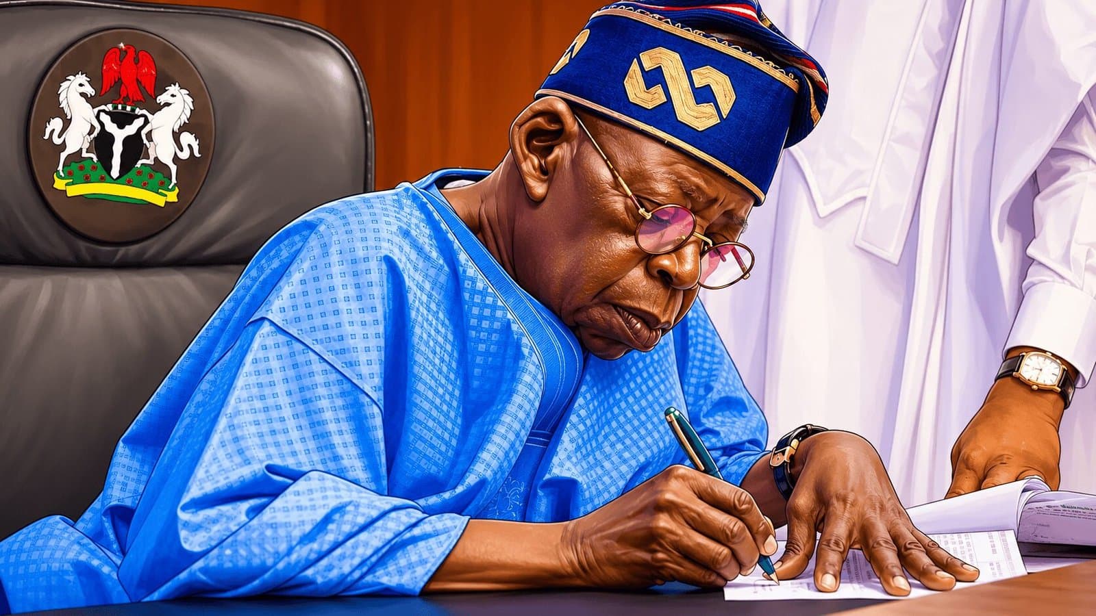 President Tinubu signing government loans in Nigeria