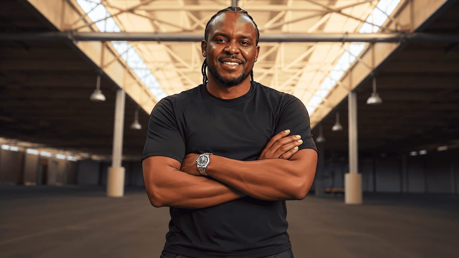 Caricature portrait of Kofi Asante, Founder and CEO, Bluecore Energy