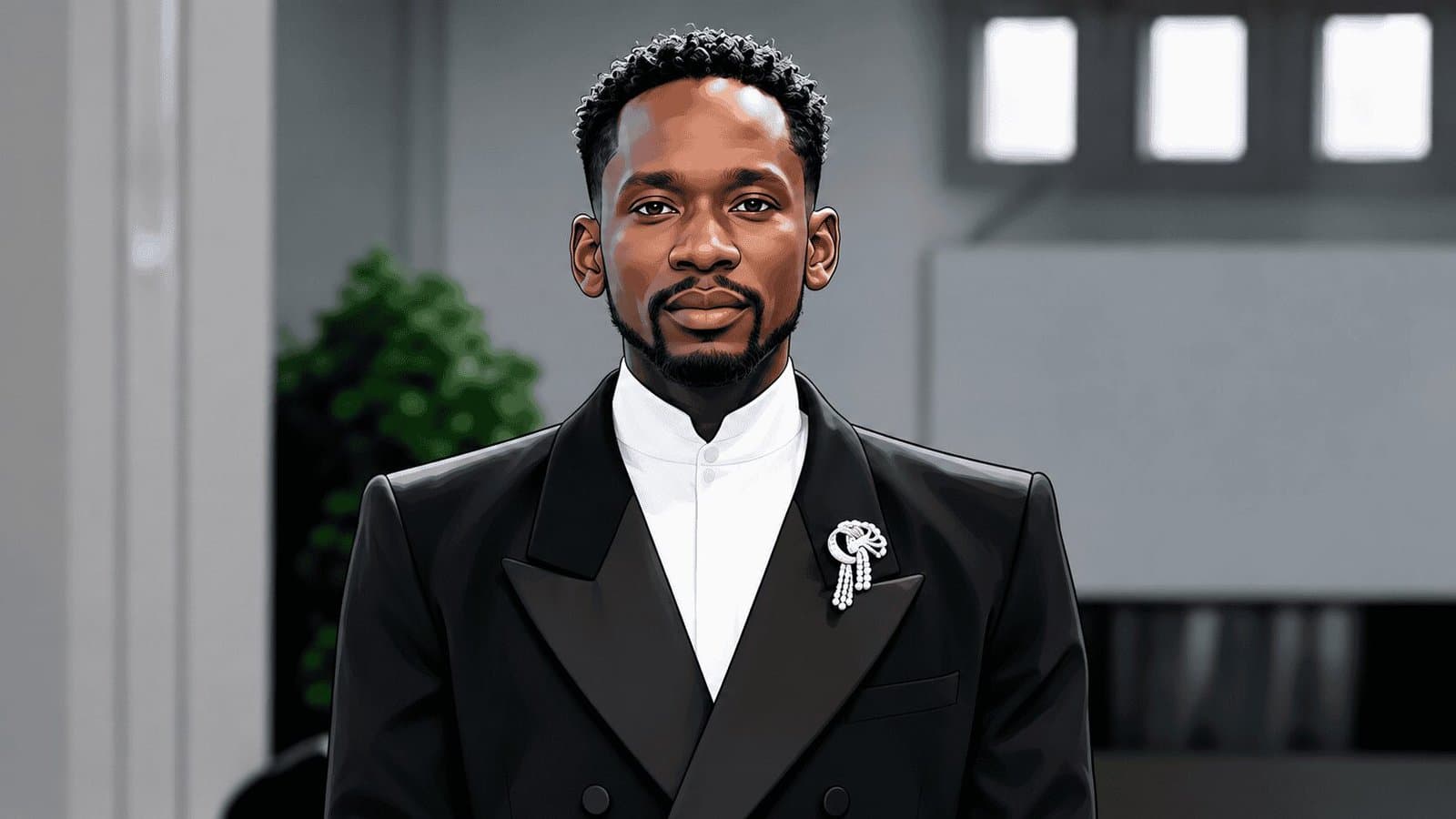 Caricature portrait of Mr Eazi