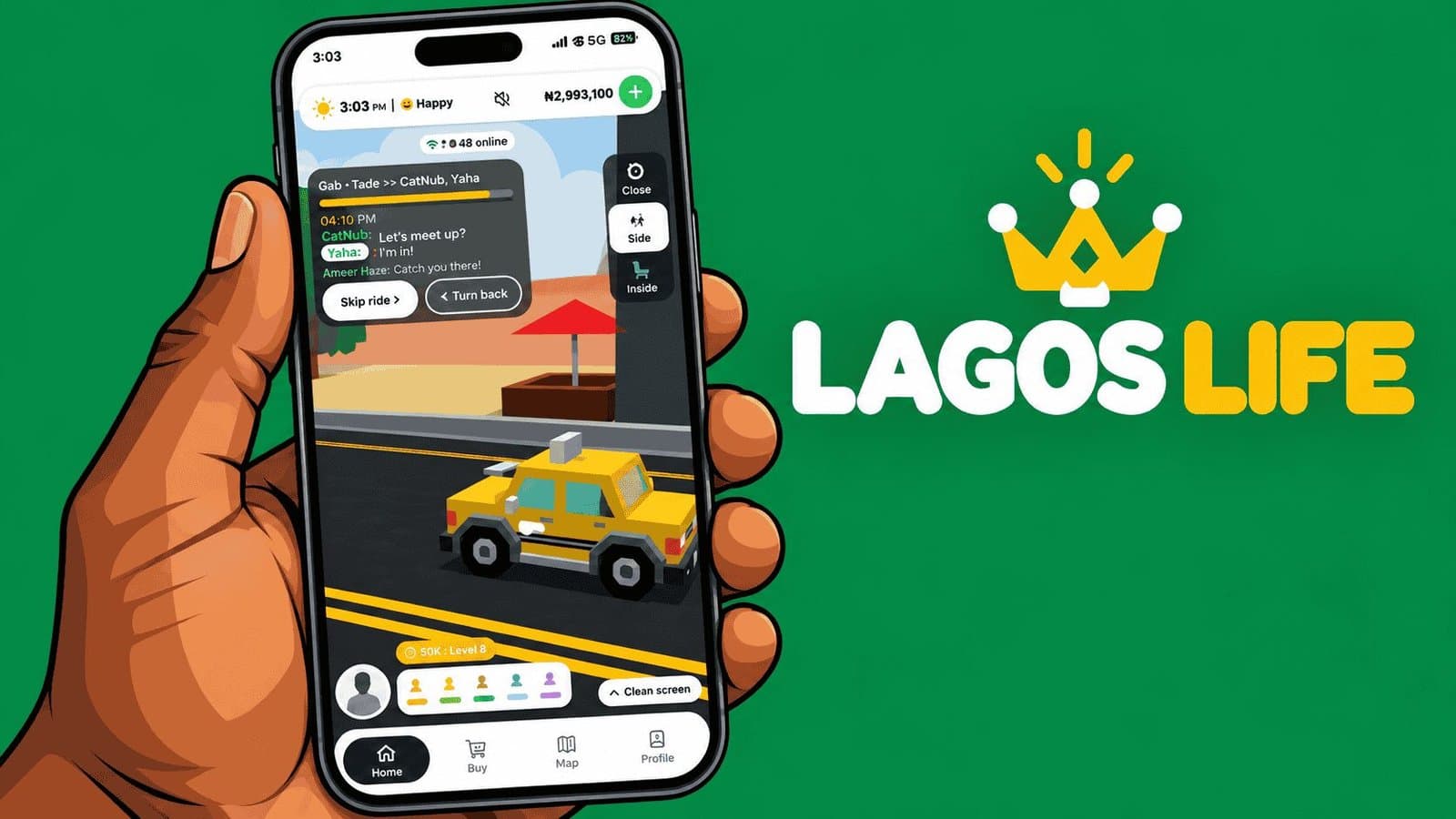 Caricature image of Lagos Life Smartphone Adventure