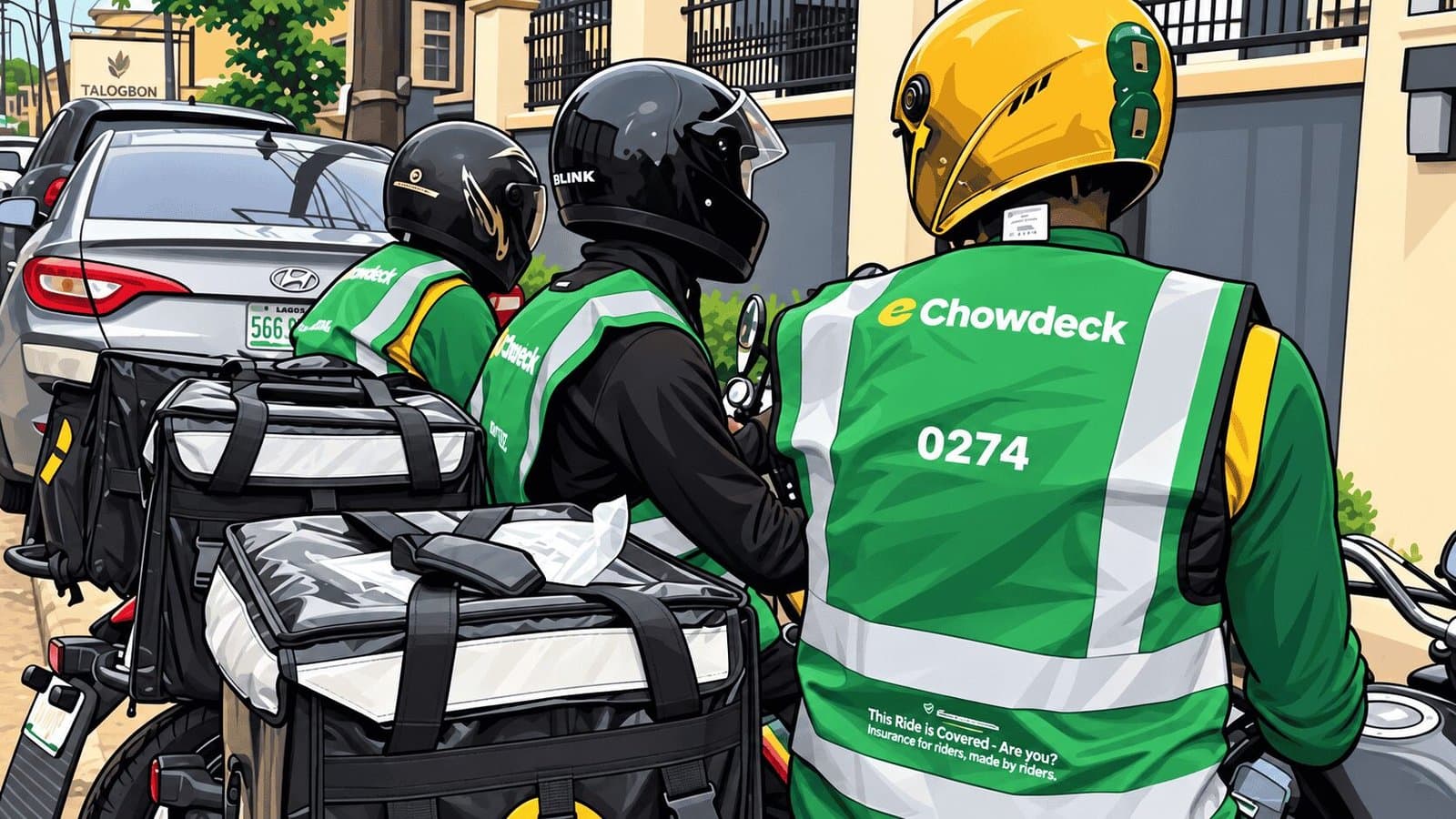 Caricature image of Chowdeck riders