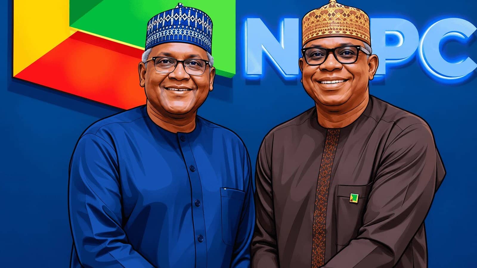 Caricature image of Dangote & Bayo Bashir Ojulari