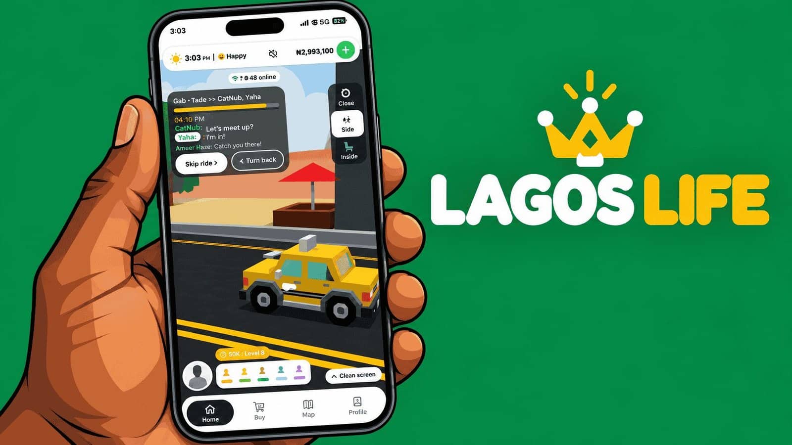 Caricature image of Lagos Life Smartphone Adventure