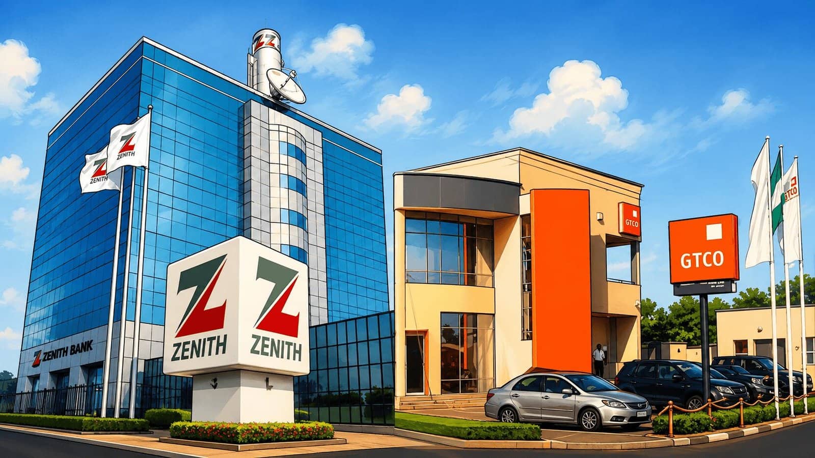 Zenith bank & GTCO buildings