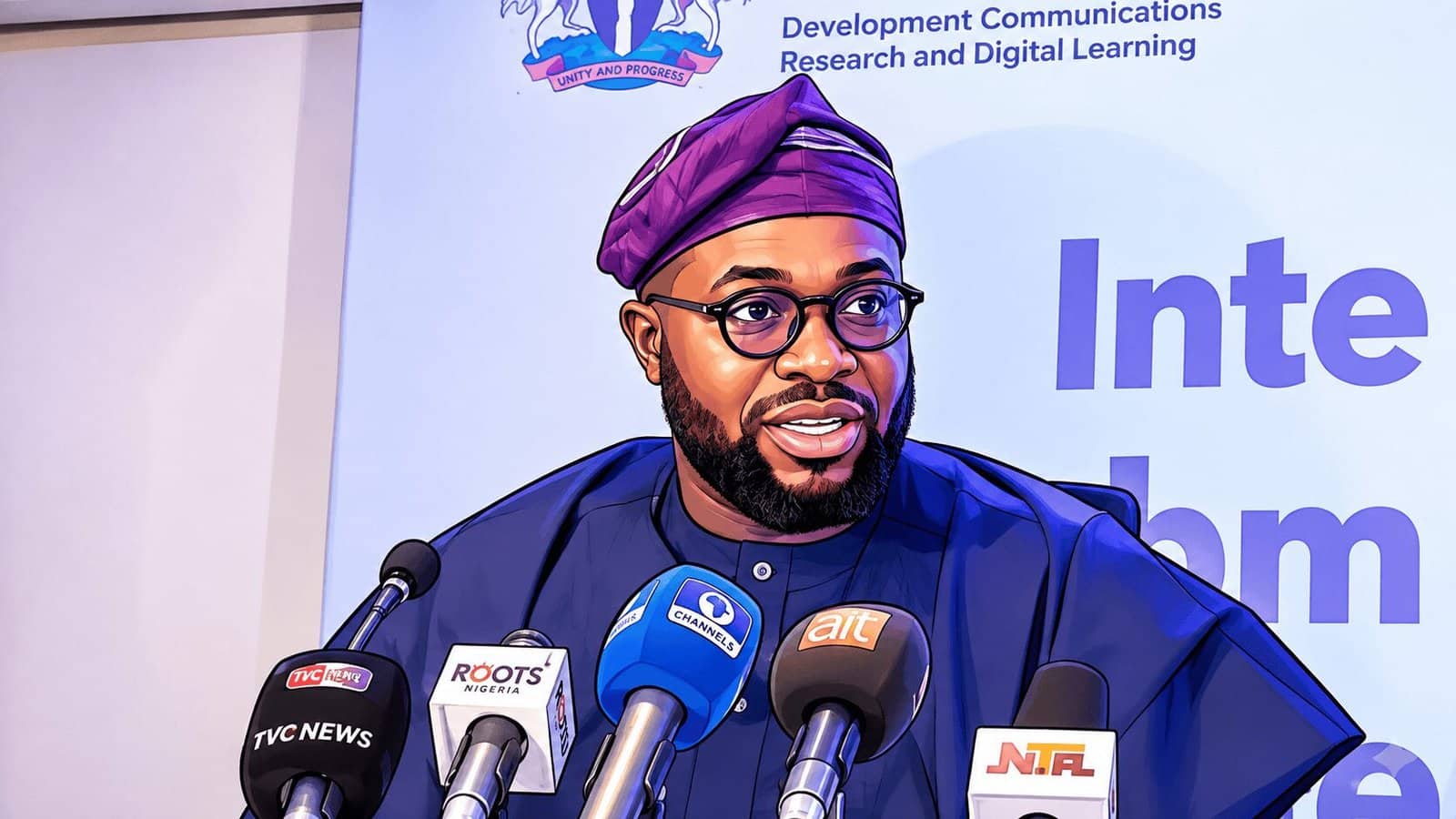 Caricature photo of Dr. Bosun Tijani, Minister of Communications, Innovation and Digital Economy