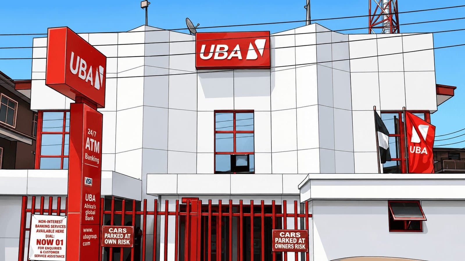 Caricature image of UBA building