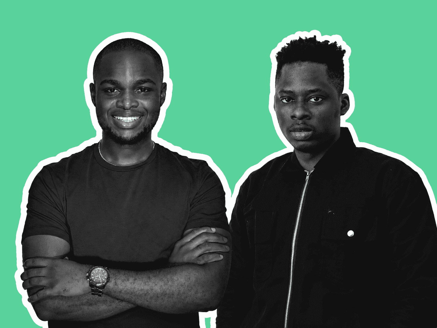 Caricature photo of Ikenna, CEO & Oreofe, CTO of Allawee