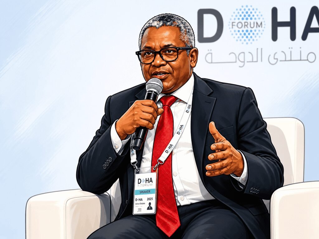 Aliko Dangote speaking at an event