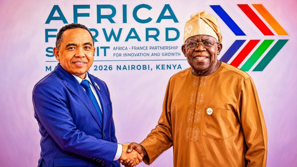 President Bola Tinubu and Kenyan President William Ruto at Africa Forward Summit 