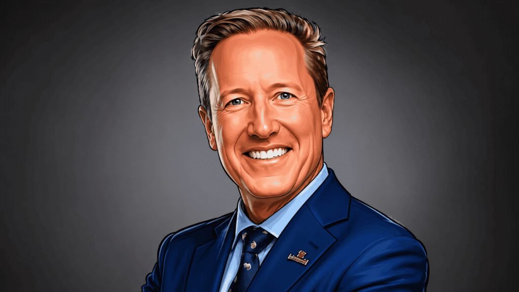 Caricature portrait of David Bird, CEO, Dangote Petroleum Refinery
