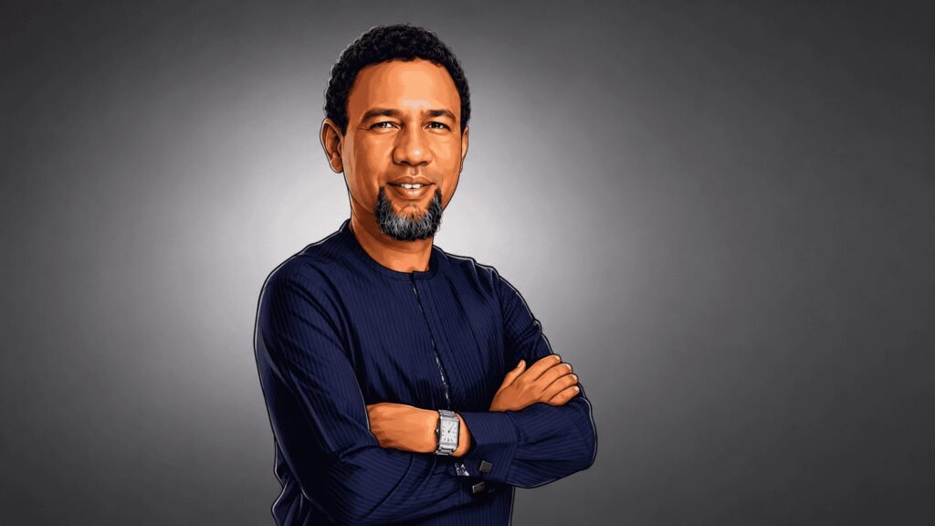 Caricature portrait of Karl Toriola, CEO, MTN Nigeria 