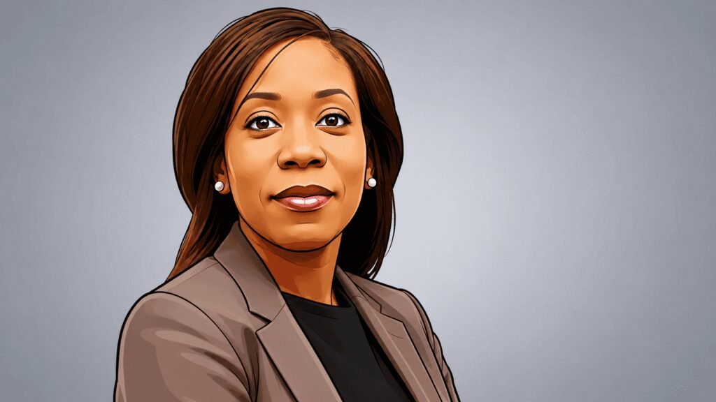 Caricature portrait of Oluseun Oluwole, Nascon company secretary