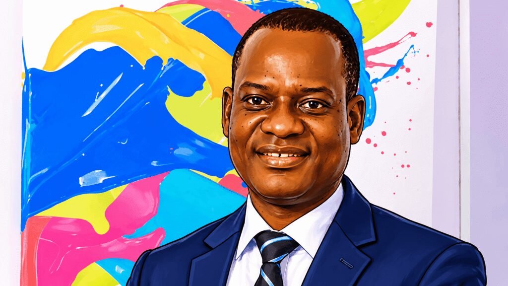 Caricature photo of Taiwo Oyedele