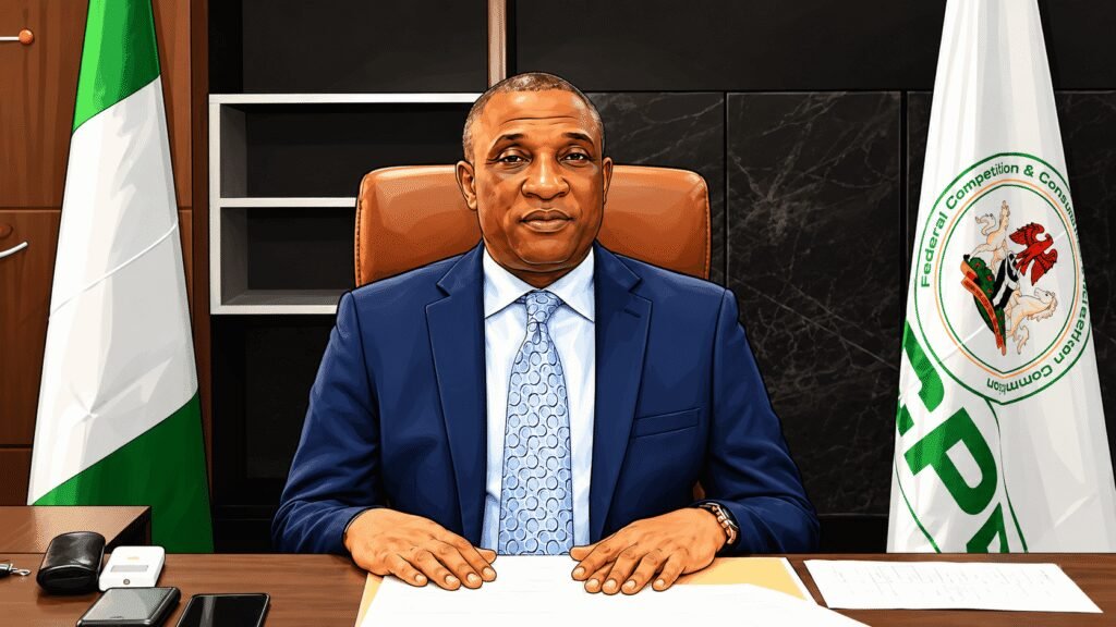 Caricature image of Tunji Bello, Executive Vice Chairman of the FCCPC