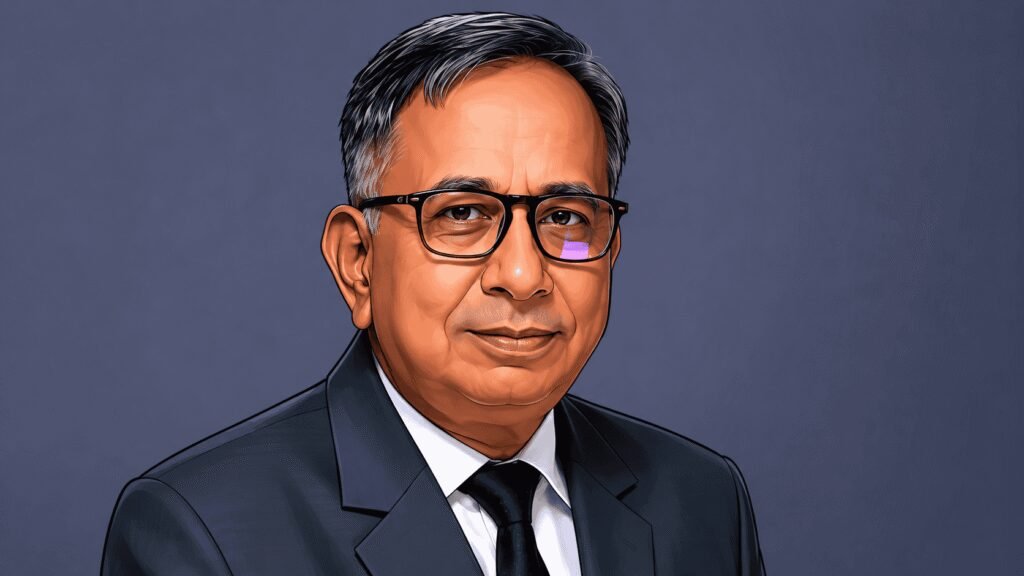 Caricature portrait of Arvind Pathak, CEO of Dangote Cement