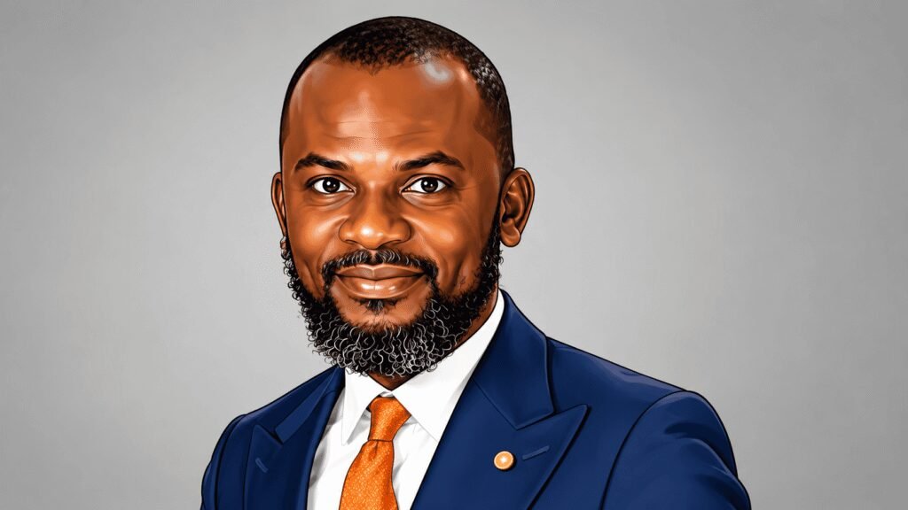 Caricature portrait of CFO Dr. Evans Okpogoro