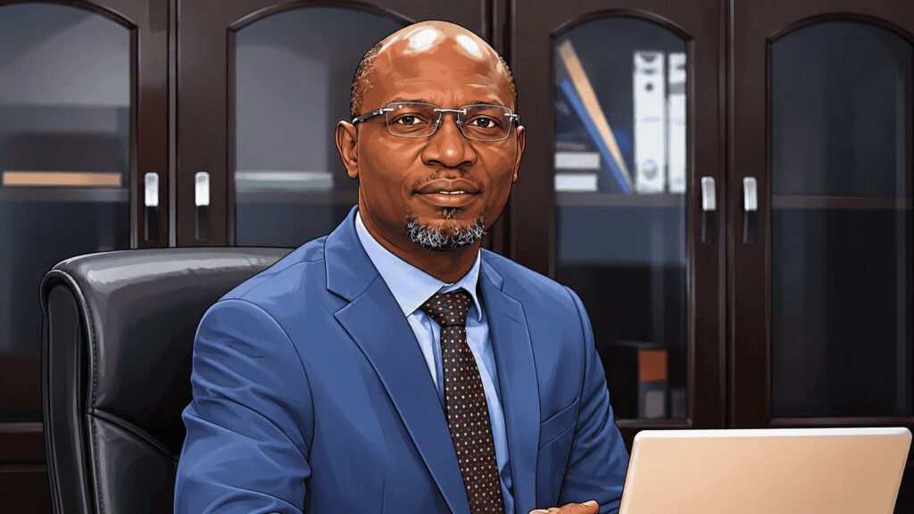 Caricature photo of Dr. Emomotimi Agama, Director-General, Securities and Exchange Commission of Nigeria 
