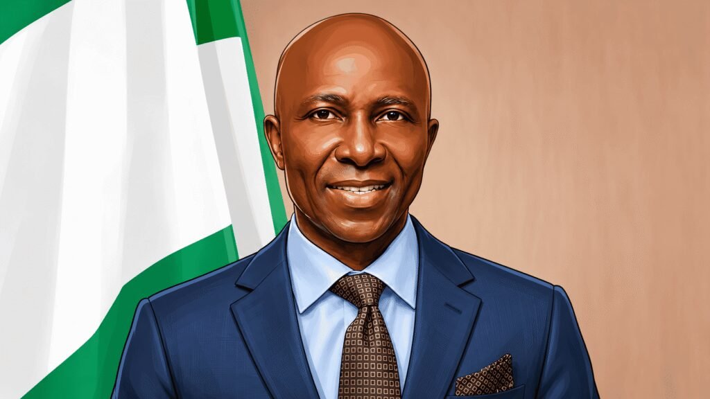 Caricature portrait of Dr. John C. Nwabueze, Tax Ombud and Chief Executive, Office of the Tax Ombud