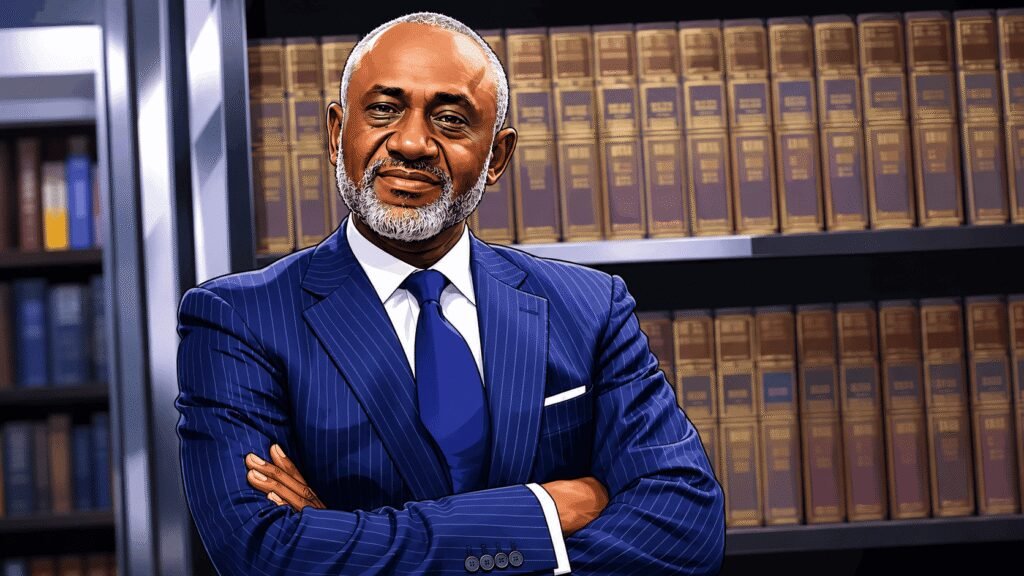 Caricature portrait of Gbenga Oyebode, Chairman, HBM Nigeria Plc 