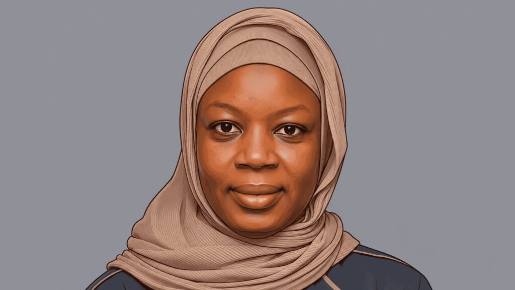 Caricature portrait of Hakama Sidi-Ali, the CBN’s Acting Director of Corporate Communications