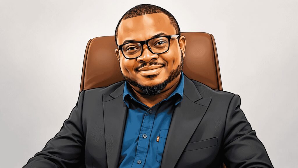 Caricature photo of Henry Obiekea, Managing Director of FairMoney