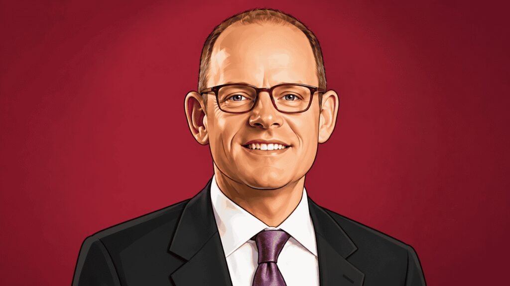 Caricature portrait of Jonathan Myers, CEO, PZ Cussons 