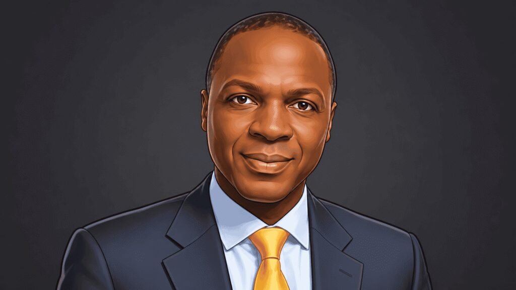 Caricature portrait of Khalifa Biobaku, Chairman, UAC of Nigeria PLC 