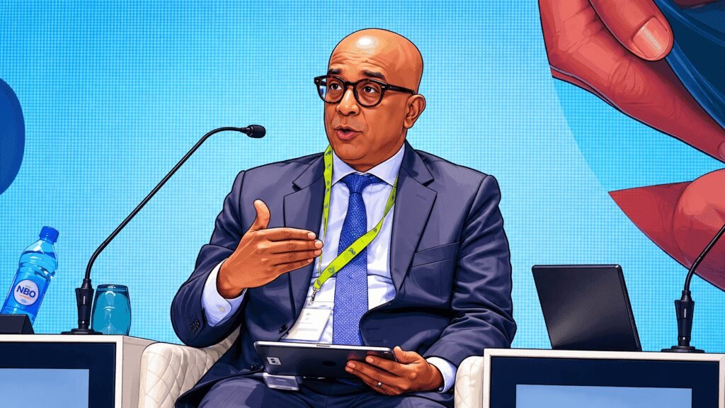  Caricature photo of Mathew Verghis, World Bank Country Director for Nigeria 