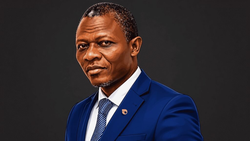Caricature portrait of Oseni K. Bello, Chief Financial Officer Jaiz Bank 