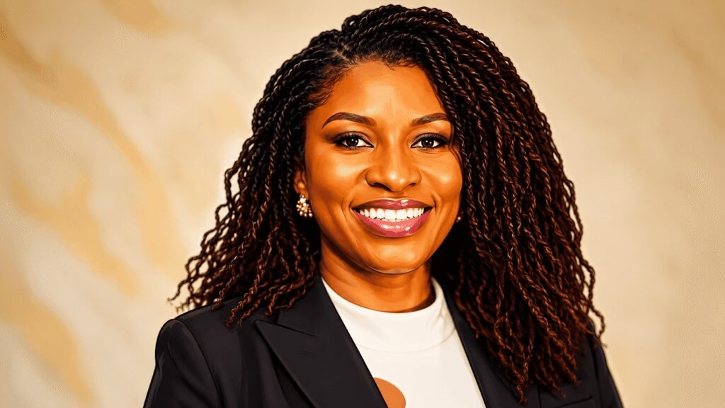 Caricature portrait of Pearl Nkrumah, managing director of Access Bank Ghana 