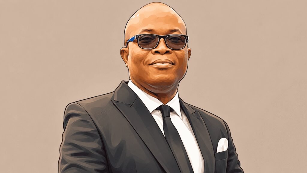 Caricature portrait of Universal Insurance CEO Dr. Japhet Duru 