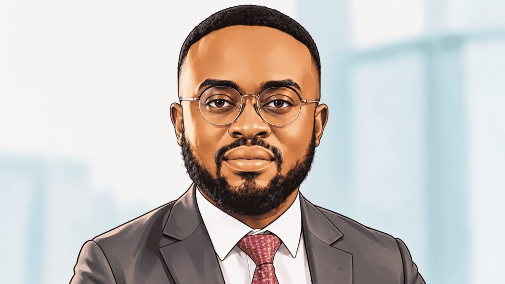 Caricature portrait of Uzoma Nwagba, Managing Director of CREDICORP 