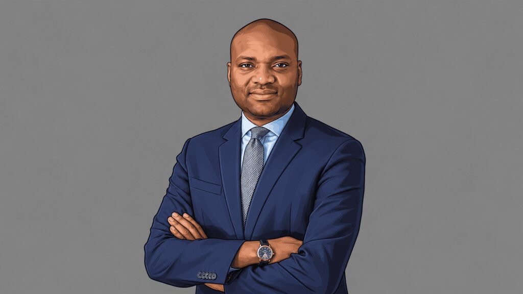 Caricature portrait of Aminu Umar-Sadiq, CEO of the Nigeria Sovereign Investment Authority