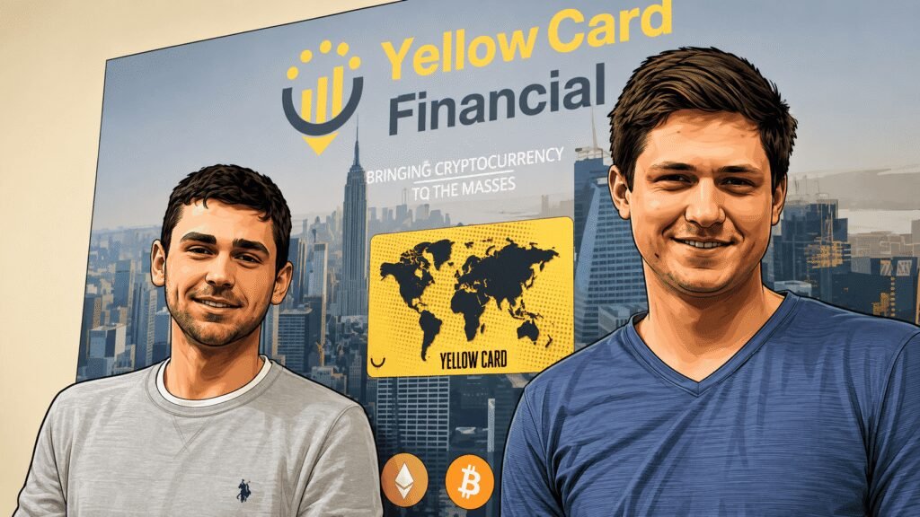 Caricature image of Chris Maurice and Justin Poiroux, founders of Yellow Card