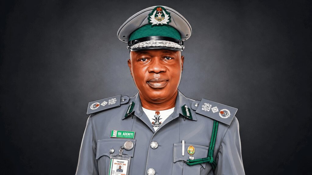 Caricature portrait of Adewale Adeniyi, Comptroller-General of Customs