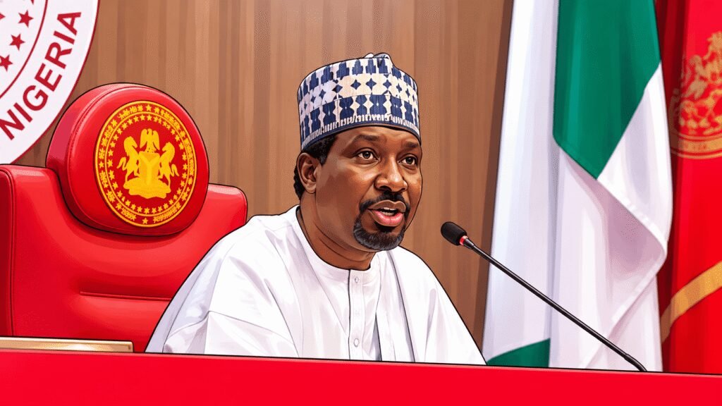 Caricature image of Deputy Senate President Jibrin Barau 
