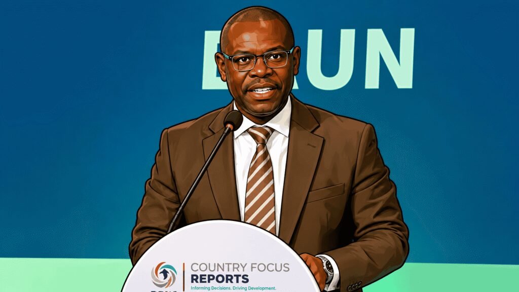 Caricature image of Marcellin Ndong Ntah, Lead Economist for West Africa at the AfDB 