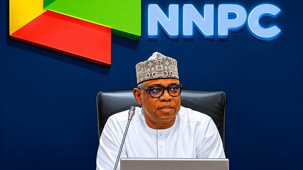 Caricature image of NNPCL Group Chief Executive Officer Bashir Bayo Ojulari