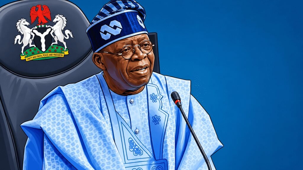 Caricature image of President Tinubu