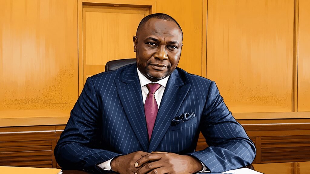 Caricature image of Samaila Zubairu, president and CEO of the Africa Finance Corporation 