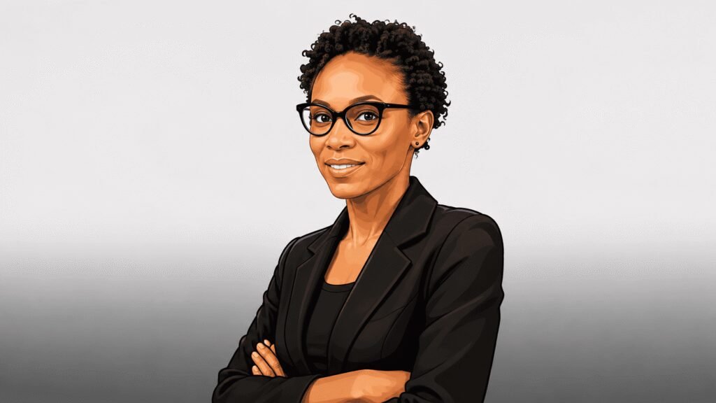 Caricature image of Titilola Omisore, Aradel Holdings secretary and group general counsel